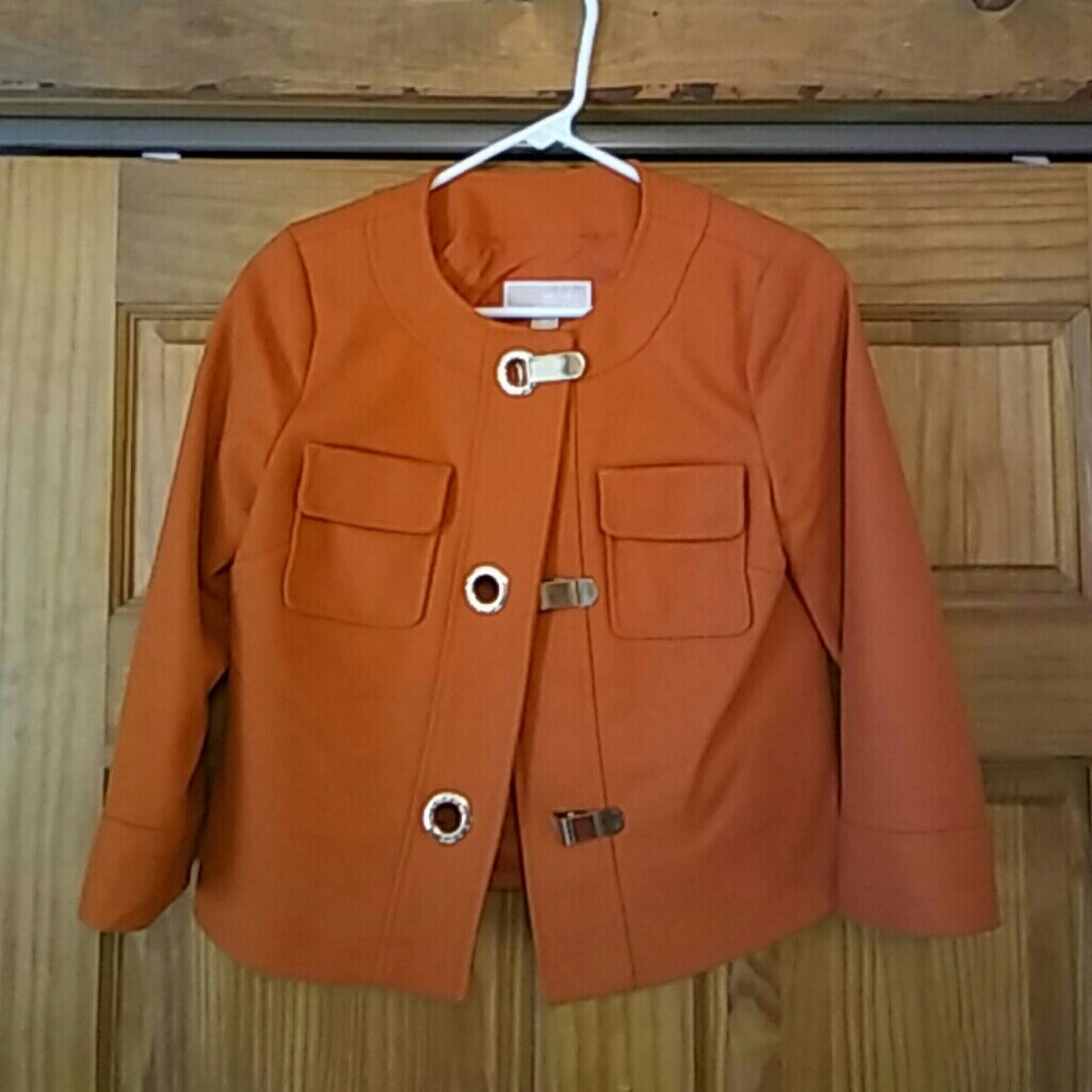 Michael Kors orange 3/4 sleeve jacket